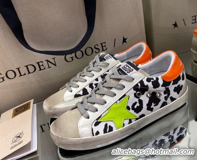 Low Cost Golden Goose Super-Star Sneakers in White Leopard Print Canvas 027062