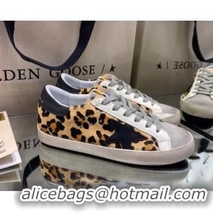 Low Cost Golden Goose Super-Star Sneakers in Leopard Print Horse Hair 027063