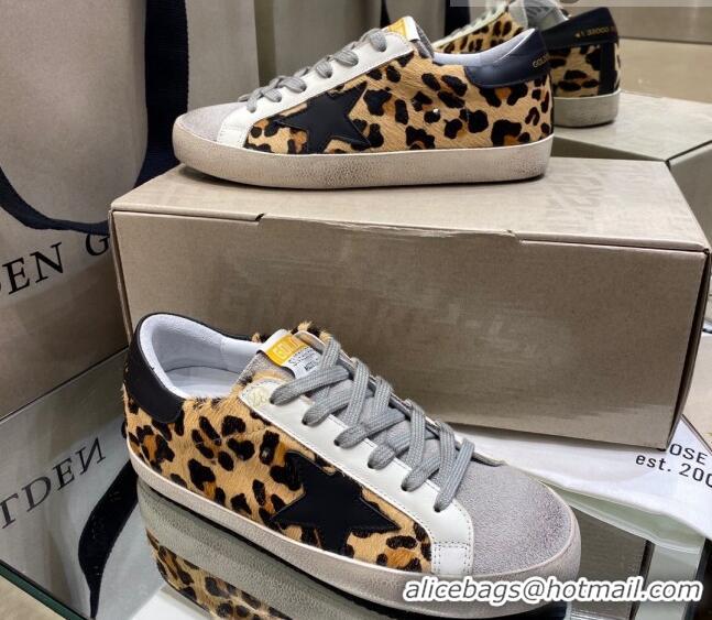 Low Cost Golden Goose Super-Star Sneakers in Leopard Print Horse Hair 027063