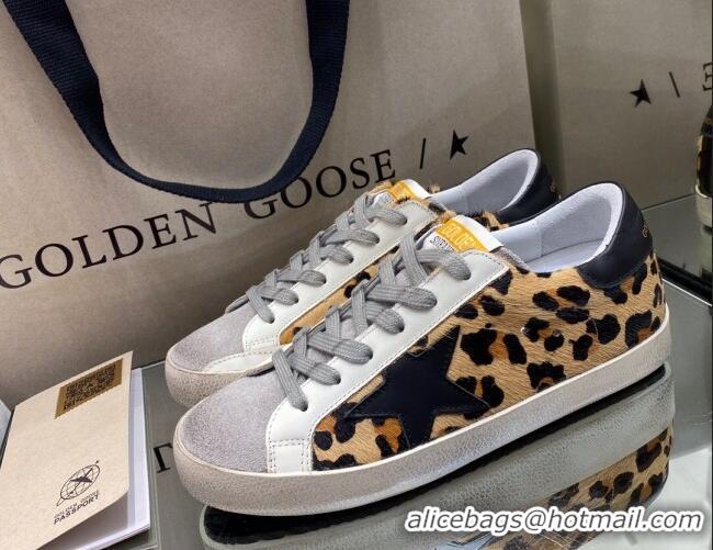 Low Cost Golden Goose Super-Star Sneakers in Leopard Print Horse Hair 027063