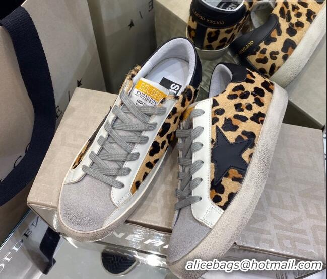 Low Cost Golden Goose Super-Star Sneakers in Leopard Print Horse Hair 027063