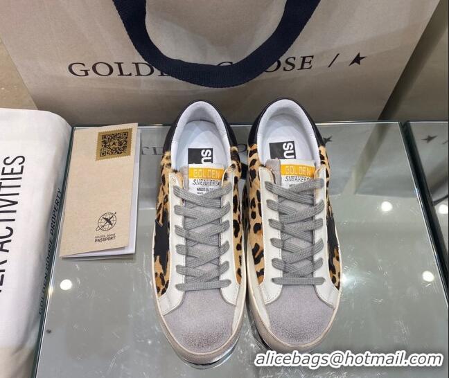 Low Cost Golden Goose Super-Star Sneakers in Leopard Print Horse Hair 027063