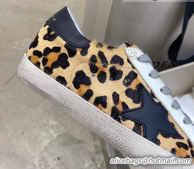 Low Cost Golden Goose Super-Star Sneakers in Leopard Print Horse Hair 027063