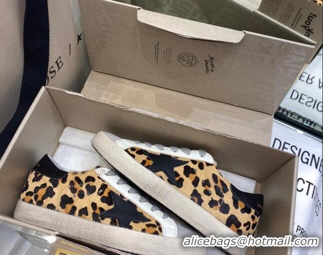 Low Cost Golden Goose Super-Star Sneakers in Leopard Print Horse Hair 027063