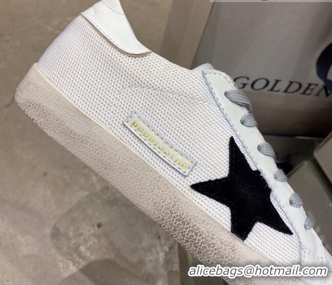 Best Price Golden Goose Super-Star Sneakers in White Canvas with Black Suede Star 027068