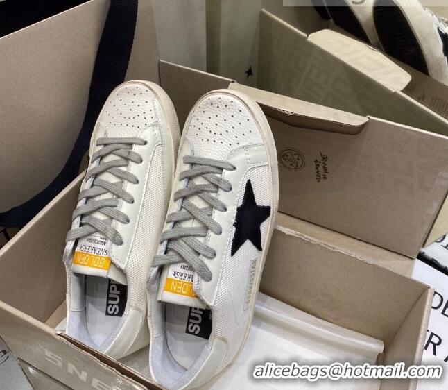 Best Price Golden Goose Super-Star Sneakers in White Canvas with Black Suede Star 027068