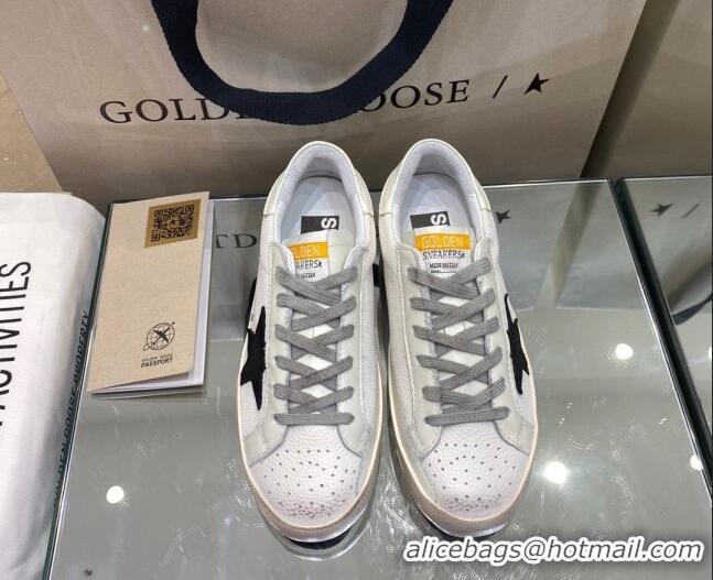 Best Price Golden Goose Super-Star Sneakers in White Canvas with Black Suede Star 027068