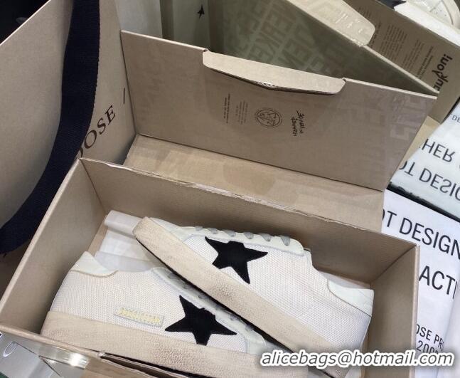 Best Price Golden Goose Super-Star Sneakers in White Canvas with Black Suede Star 027068