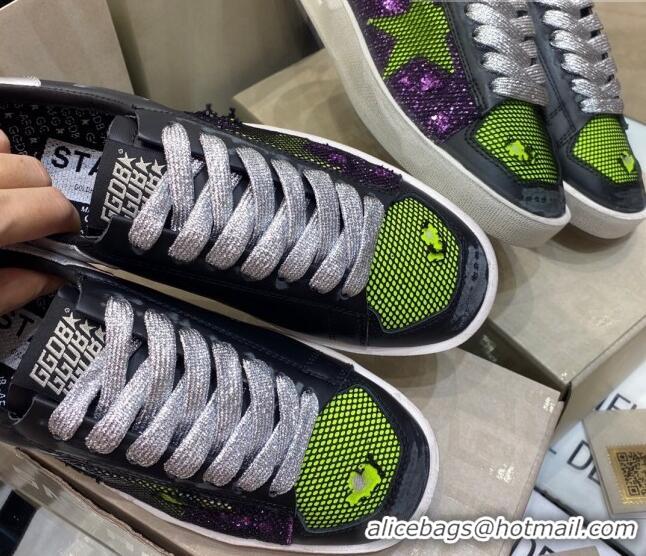 Top Quality Golden Goose Stardan Mesh Sneakers Black/Green/Purple 027070