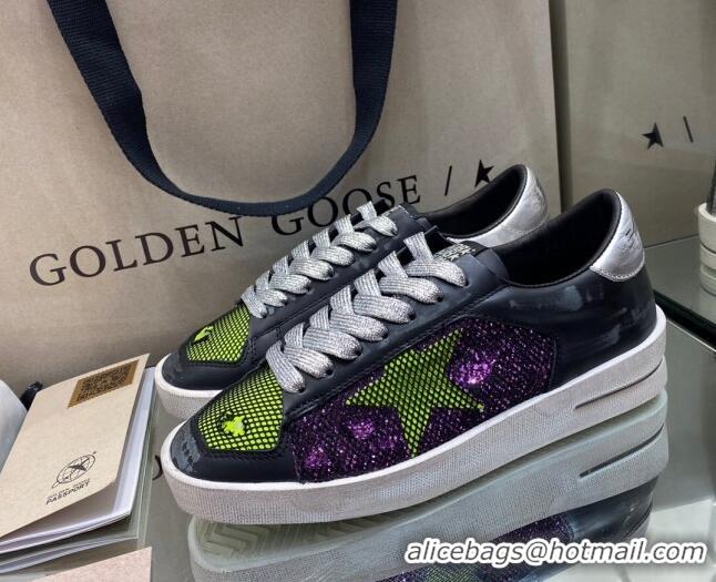 Top Quality Golden Goose Stardan Mesh Sneakers Black/Green/Purple 027070