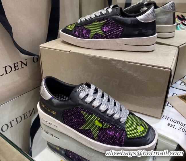 Top Quality Golden Goose Stardan Mesh Sneakers Black/Green/Purple 027070