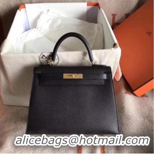 Wholesale Hermes Kelly 25cm Tote Bag Original Epsom Leather Bag KL25 Black