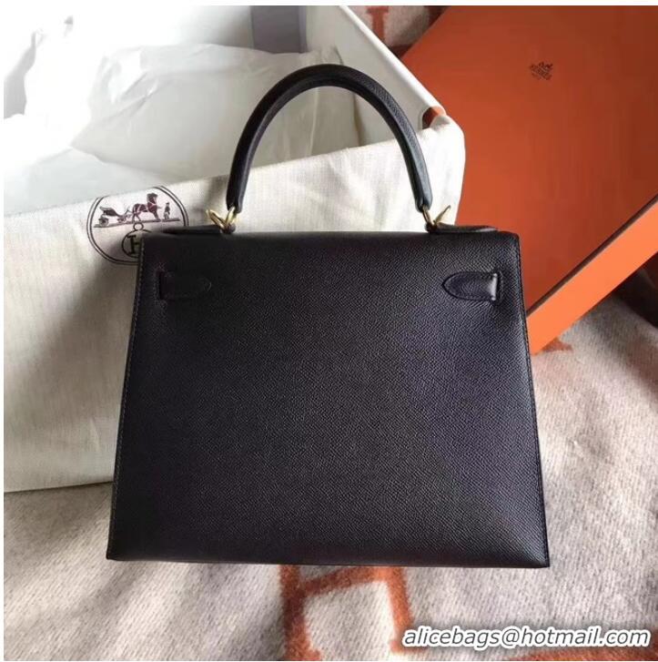 Wholesale Hermes Kelly 25cm Tote Bag Original Epsom Leather Bag KL25 Black