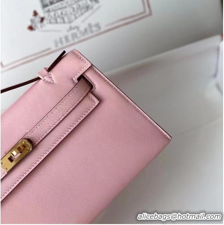 Best Price Hermes Original swift Leather KEL2278 pink&gold-Tone Metal