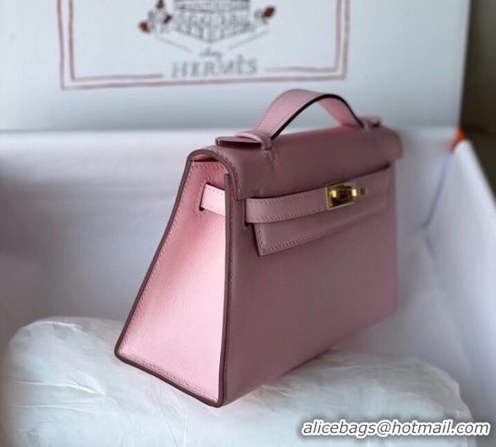 Best Price Hermes Original swift Leather KEL2278 pink&gold-Tone Metal