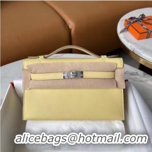 High Quality Hermes Original Epsom Leather KEL2278 Pearl White&Silver-Tone Metal