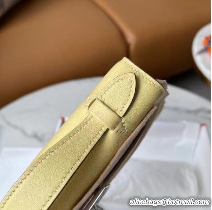 High Quality Hermes Original Epsom Leather KEL2278 Pearl White&Silver-Tone Metal