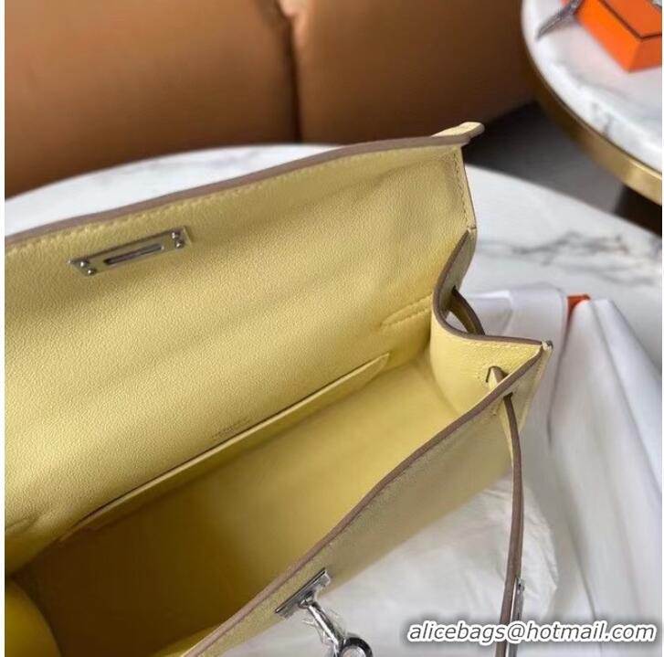 High Quality Hermes Original Epsom Leather KEL2278 Pearl White&Silver-Tone Metal