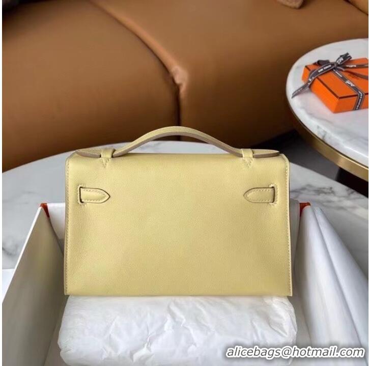 High Quality Hermes Original Epsom Leather KEL2278 Pearl White&Silver-Tone Metal