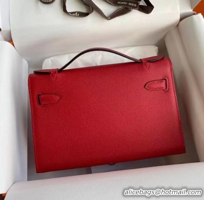 New Product Hermes Original Epsom Leather KEL2278 red&gold-Tone Metal