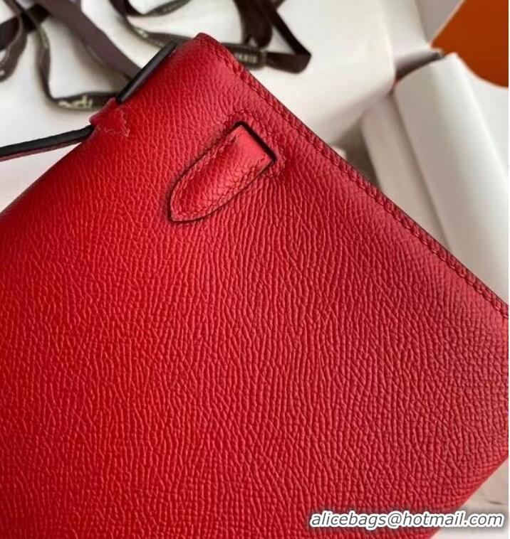 New Product Hermes Original Epsom Leather KEL2278 red&gold-Tone Metal