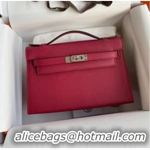 Top Quality Hermes Original Epsom Leather KEL2278 purplish&Silver-Tone Metal