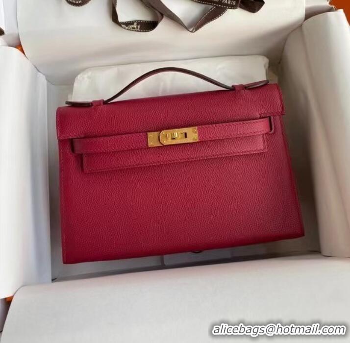 Discount Hermes Original Epsom Leather KEL2278 purplish&gold-Tone Metal