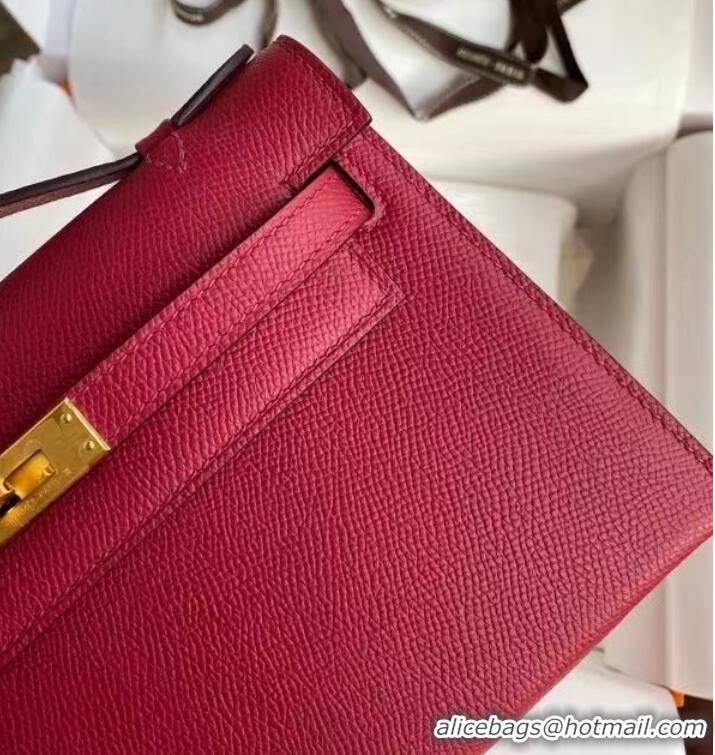 Discount Hermes Original Epsom Leather KEL2278 purplish&gold-Tone Metal