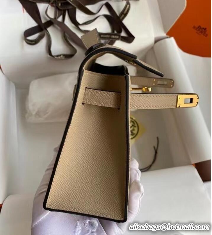 Classic Hermes Original Epsom Leather KEL2278 grey&gold-Tone Metal