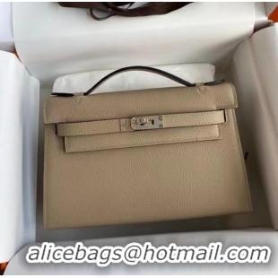 Latest Style Hermes Original Epsom Leather KEL2278 grey&Silver-Tone Metal