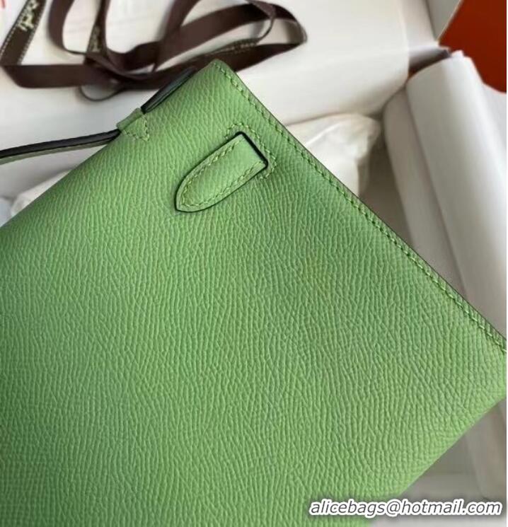 Buy Luxury Hermes Original Epsom Leather KEL2278 green&Silver-Tone Metal