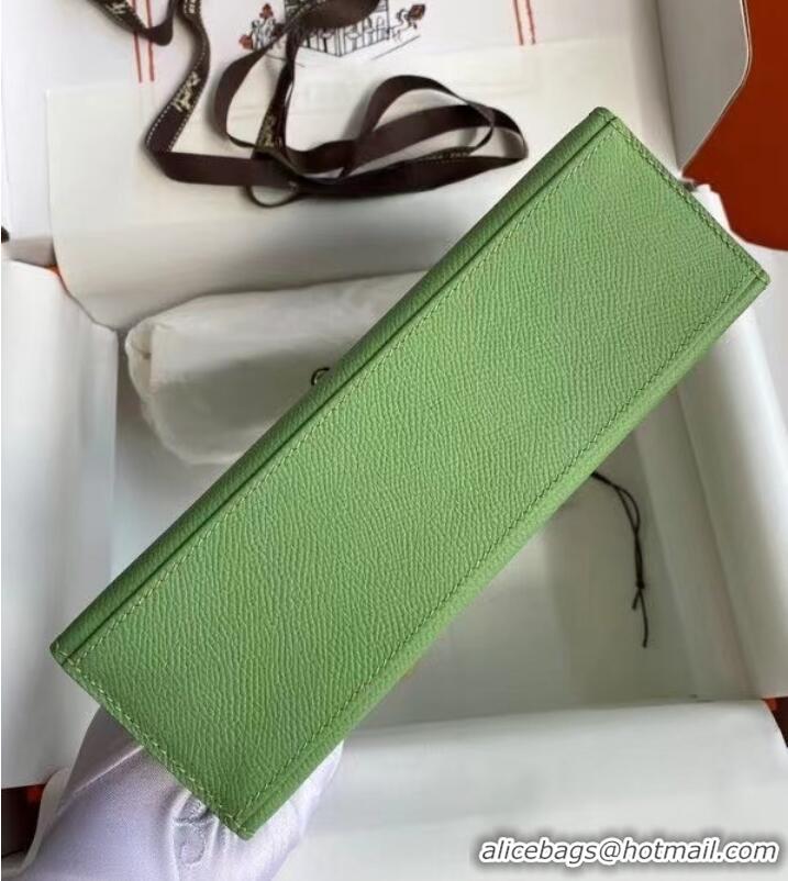 Buy Luxury Hermes Original Epsom Leather KEL2278 green&Silver-Tone Metal