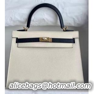 Modern Classic Hermes Original Epsom Leather KEL2578 white&black