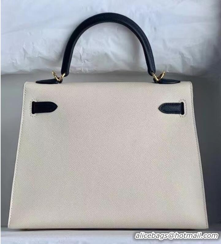 Modern Classic Hermes Original Epsom Leather KEL2578 white&black