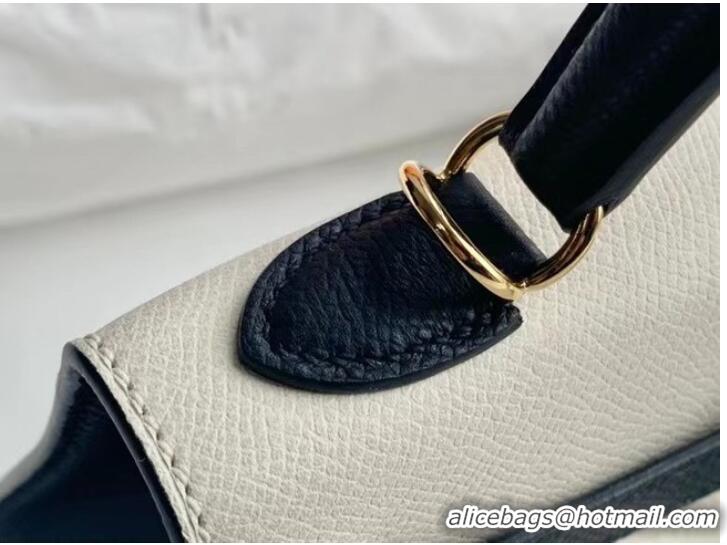 Modern Classic Hermes Original Epsom Leather KEL2578 white&black