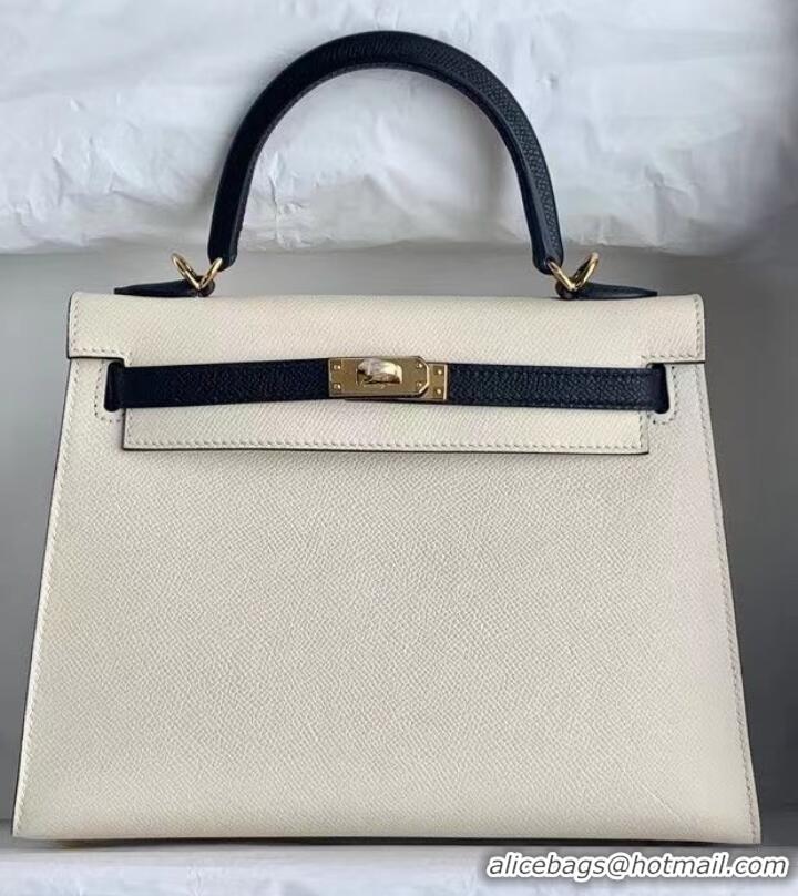 Modern Classic Hermes Original Epsom Leather KEL2578 white&black