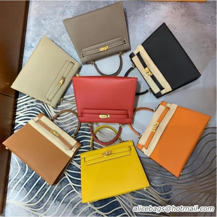 High Quality Hermes Original Epsom Leather KEL2578 Rose