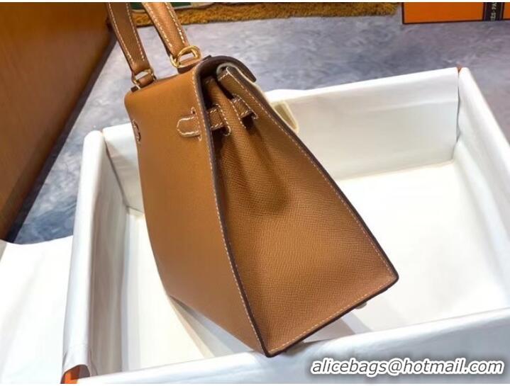 New Product Hermes Original Epsom Leather KEL2578 brown