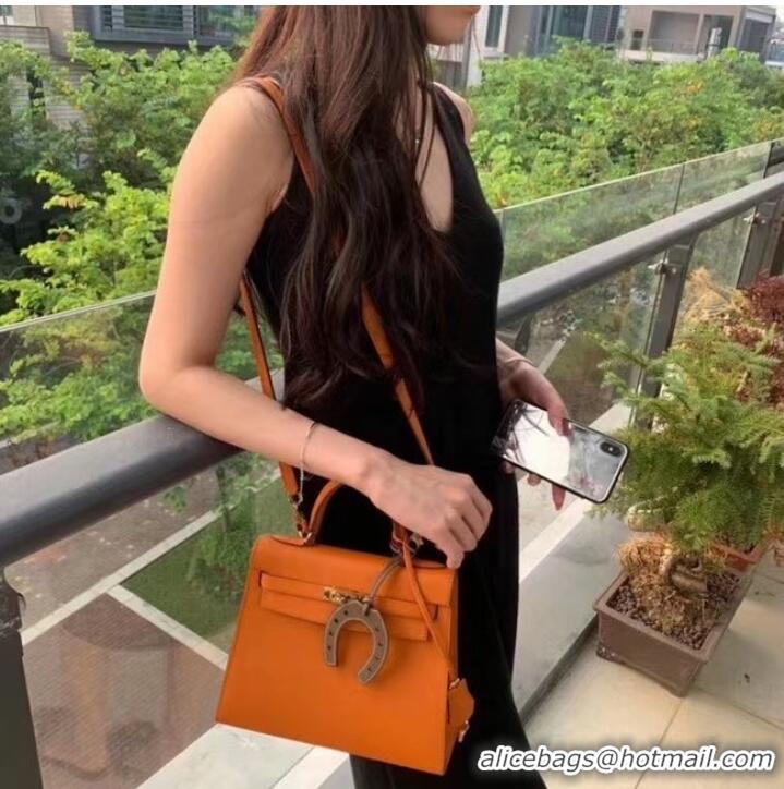 Wholesale Hermes Original Epsom Leather KEL2578 orange