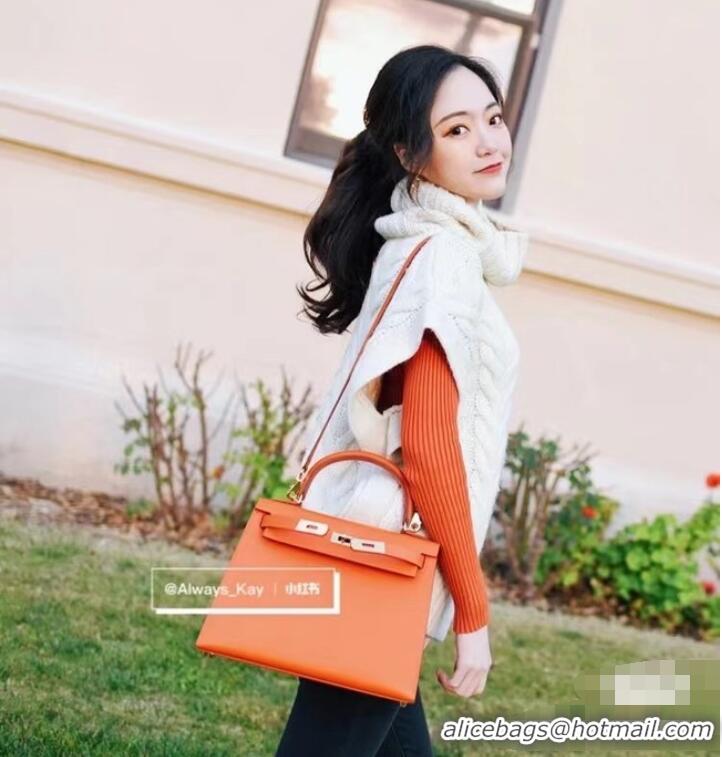 Wholesale Hermes Original Epsom Leather KEL2578 orange