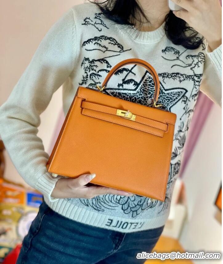 Wholesale Hermes Original Epsom Leather KEL2578 orange