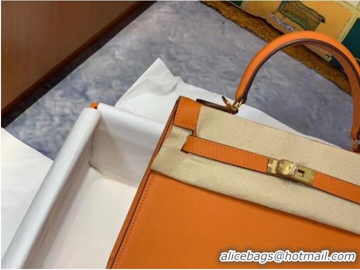 Wholesale Hermes Original Epsom Leather KEL2578 orange