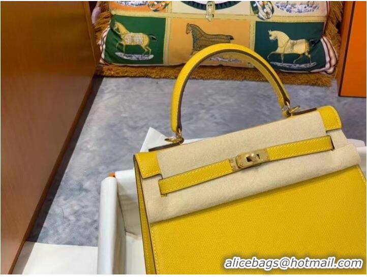 New Fashion Hermes Original Epsom Leather KEL2578 lemon