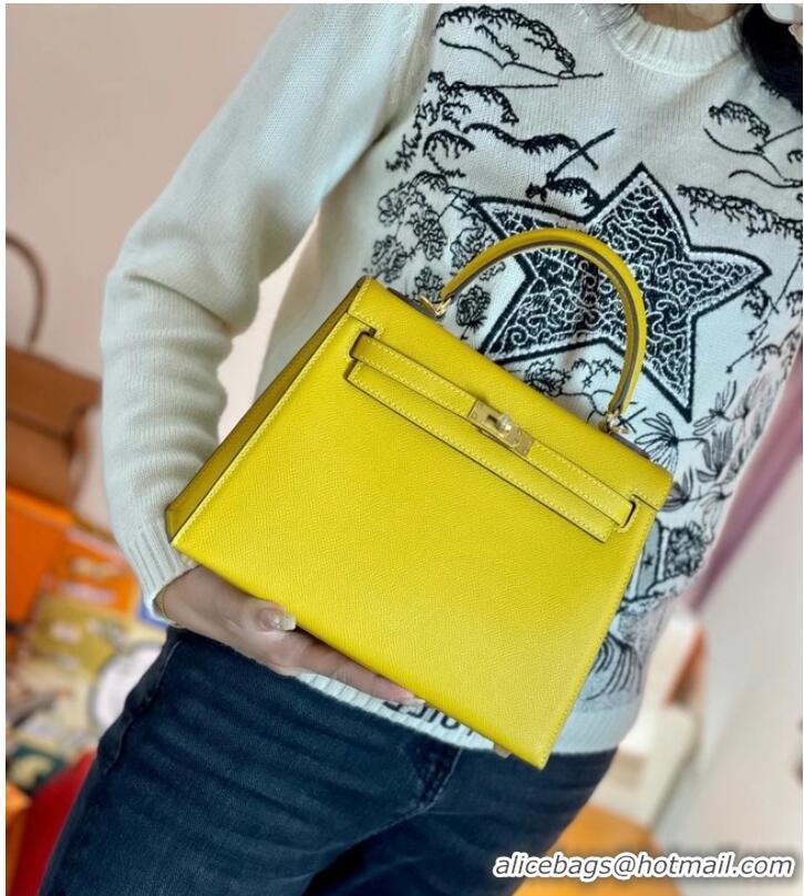 New Fashion Hermes Original Epsom Leather KEL2578 lemon