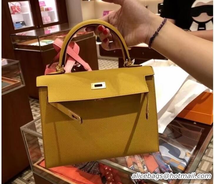 New Fashion Hermes Original Epsom Leather KEL2578 lemon