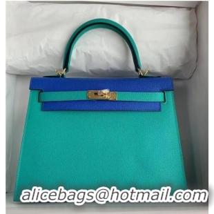 Discount Hermes Original Epsom Leather KEL2578 skyblue&Electro optic blue