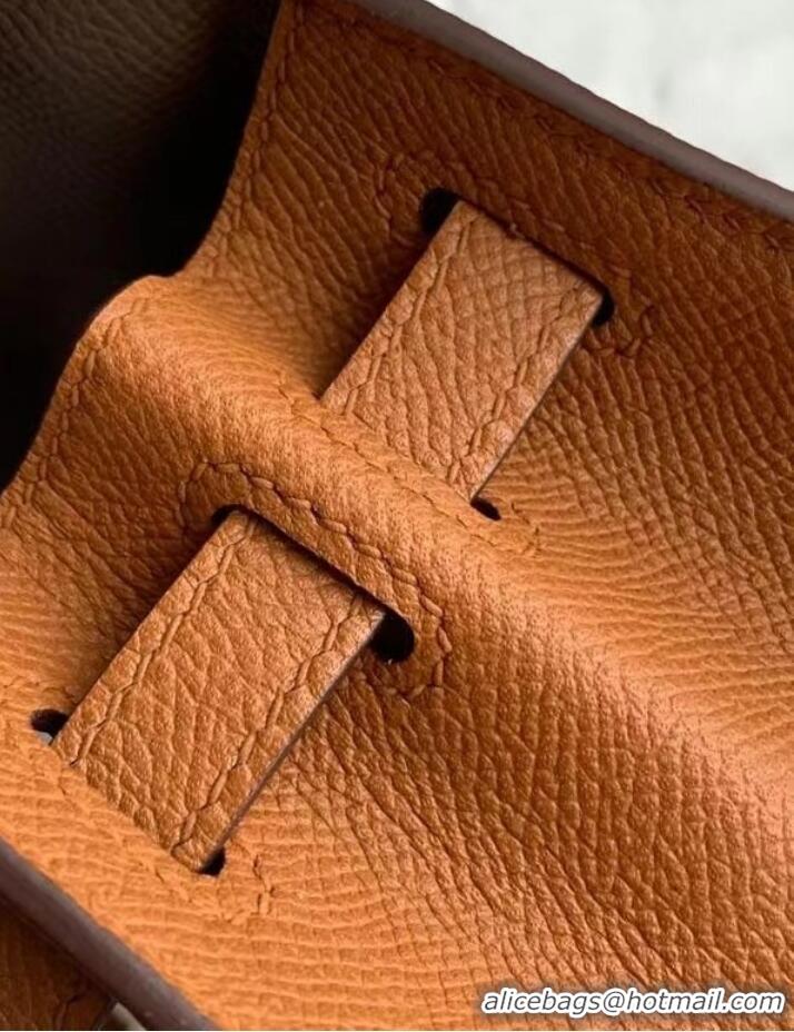 Top Quality Hermes Original Epsom Leather KEL2578 grey&brown