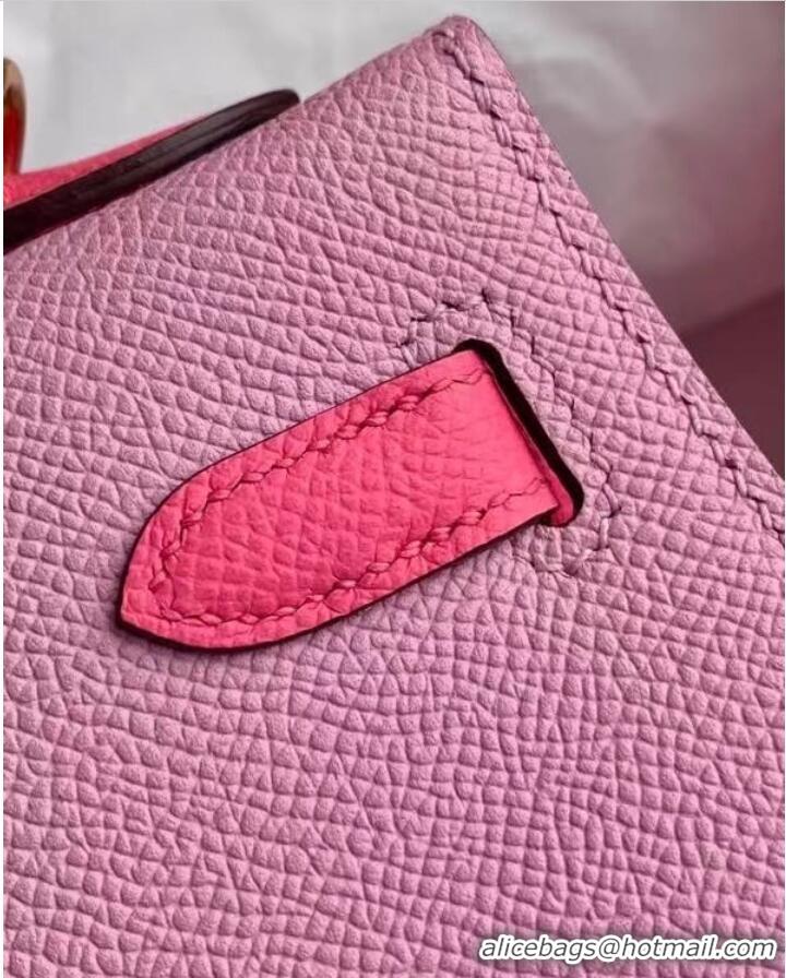 New Stylish  Hermes Original Epsom Leather KEL2578 pink&rose