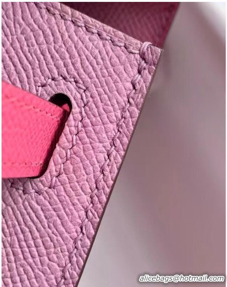 New Stylish  Hermes Original Epsom Leather KEL2578 pink&rose