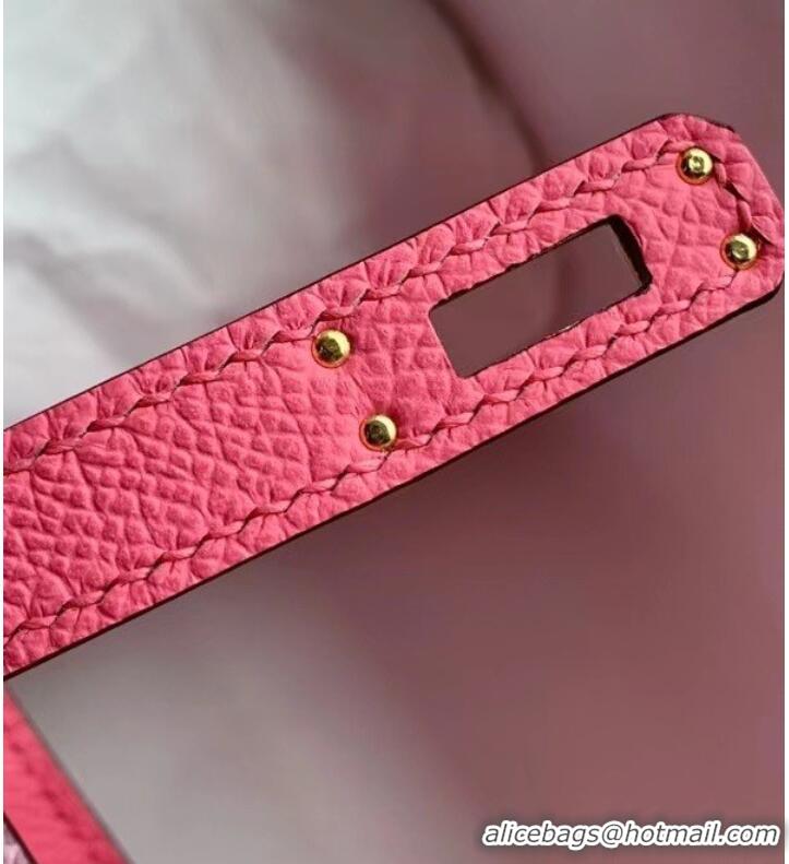 New Stylish  Hermes Original Epsom Leather KEL2578 pink&rose